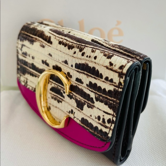 Authenic Chloe C Mini Tri Fold Emboss Wallet - Picture 3 of 9